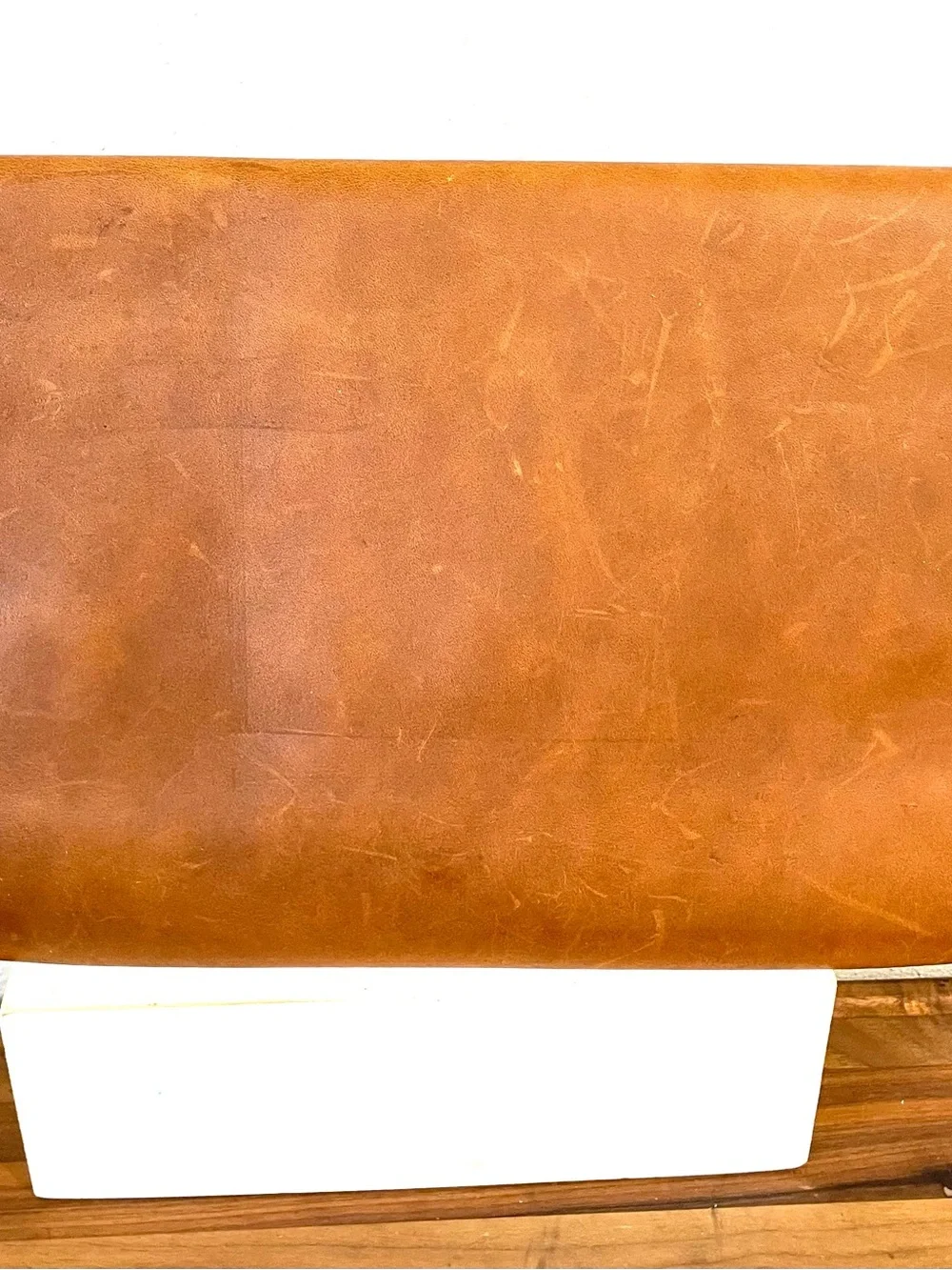 Brown Distressed Leather Clutch Bag Envelope Western Boho Minimalist Purse Case